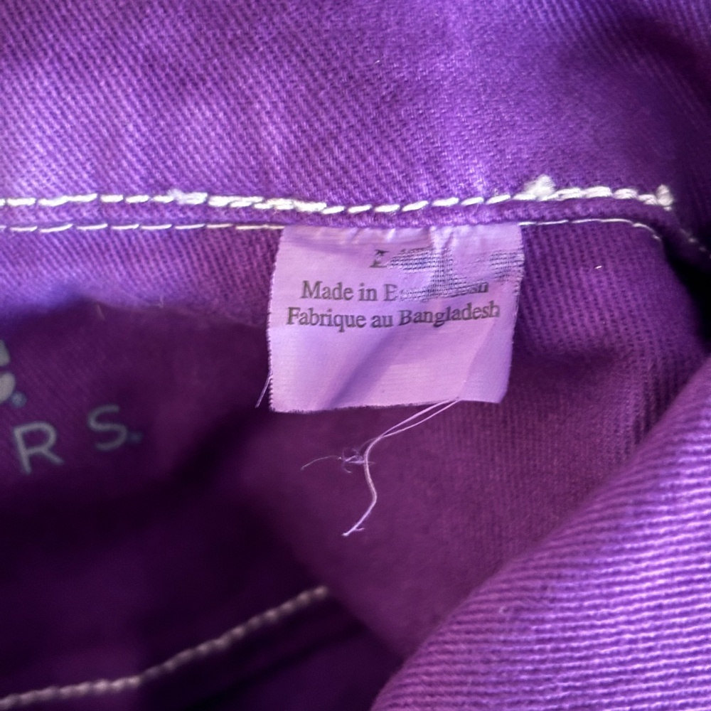 Vintage Lee Riders Cropped Denim Jacket - Purple Size L - Picture 9 of 9